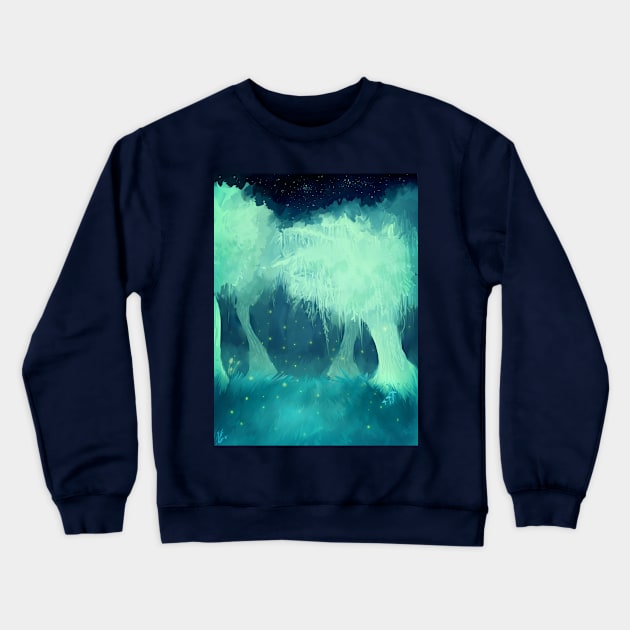 Glowing Forest Crewneck Sweatshirt by VictoriaW